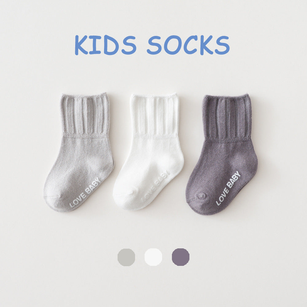 Children's Socks Baby Babies' Socks Glue Dispensing Non-slip Mid-calf Loose Cotton Class A Room Socks