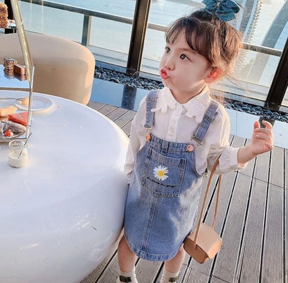 Baby girl denim strap dress