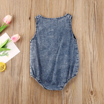 Baby Boy Summer Sleeveless Triangle Romper Romper