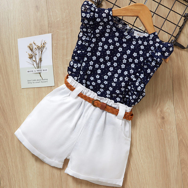 2-Piece T-Shirt and Shorts Outfit for Girls