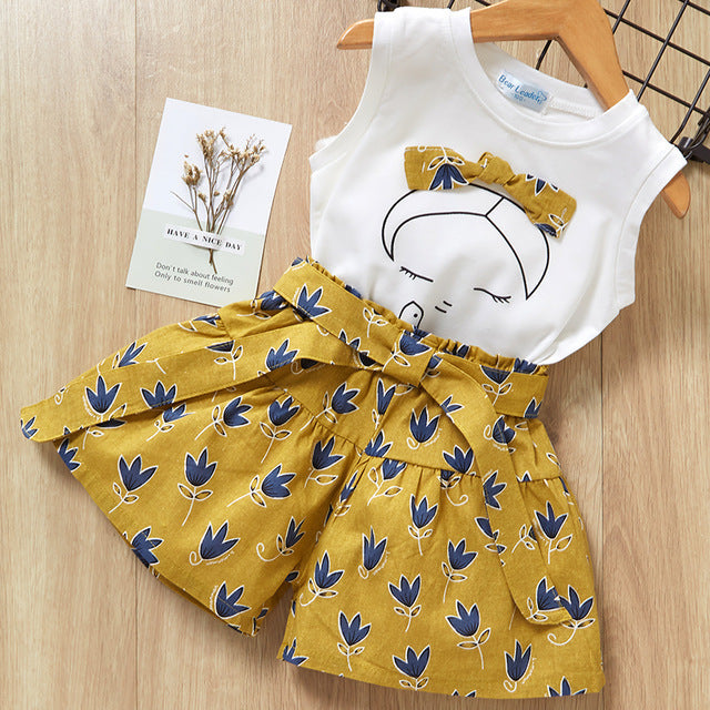 2-Piece T-Shirt and Shorts Outfit for Girls