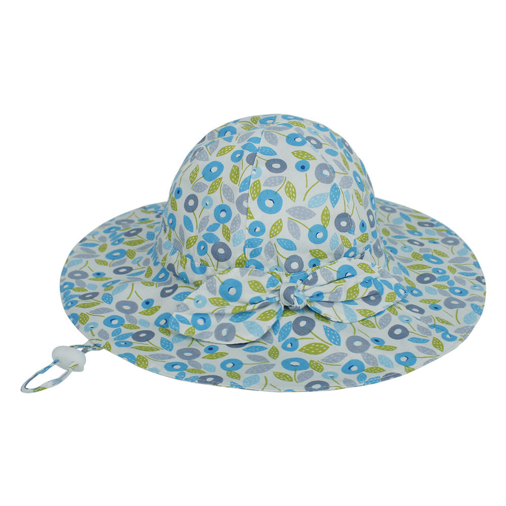 Children's Bowknot Floral Big Eaves Sun Hat