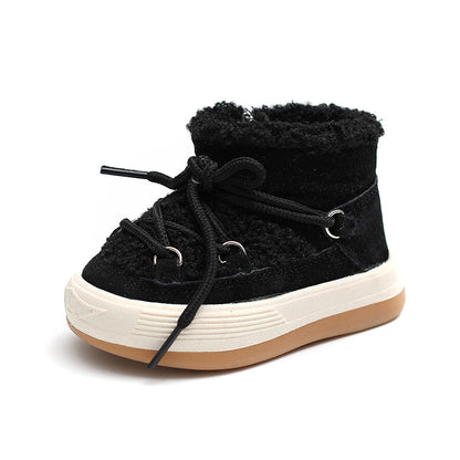 Toddler Shoes High-top Snow Boots Plus Velvet To Keep Warm Babies