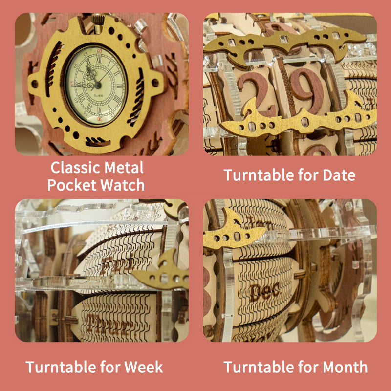 ROKR Time Engine: 3D Wooden Calendar Puzzle