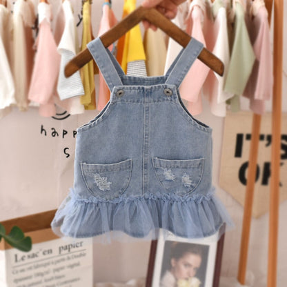 Baby girl denim strap dress