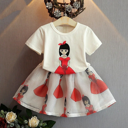 Summer Chiffon T-Shirt & Skirt Sets for Baby Girls