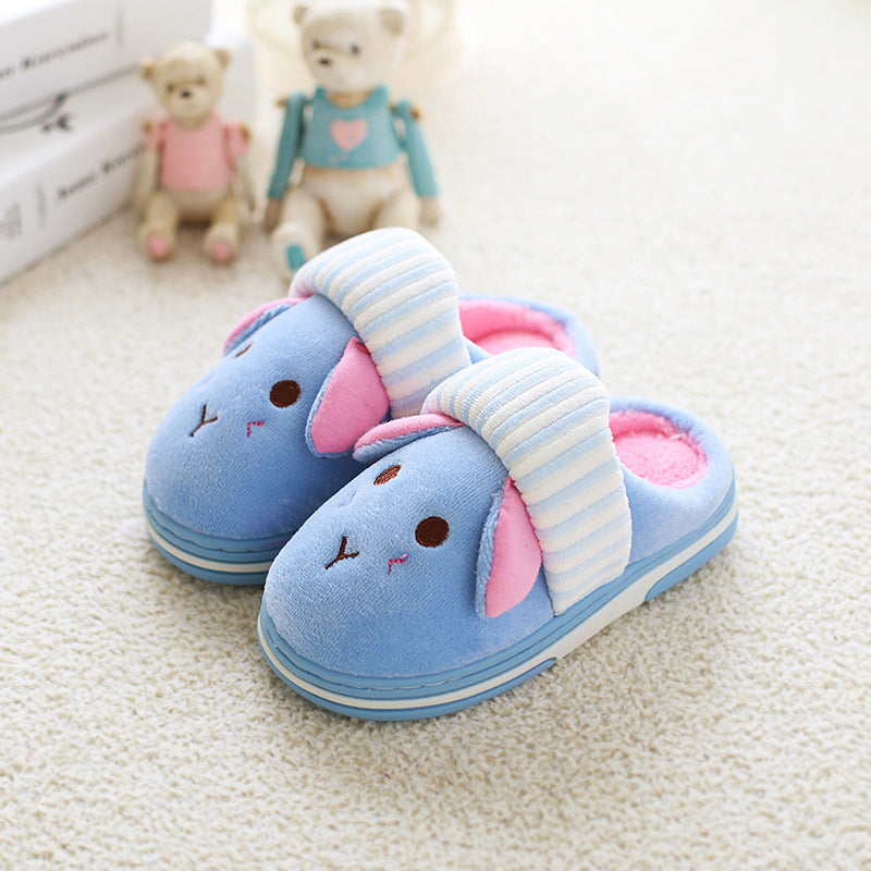 Children's Cotton Slippers Winter Girls Cute Babies Indoor Warmth Thick Bottom