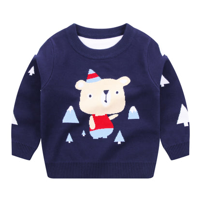 Children's sweaters, boys' sweaters, cotton warm sweaters, cartoon cute