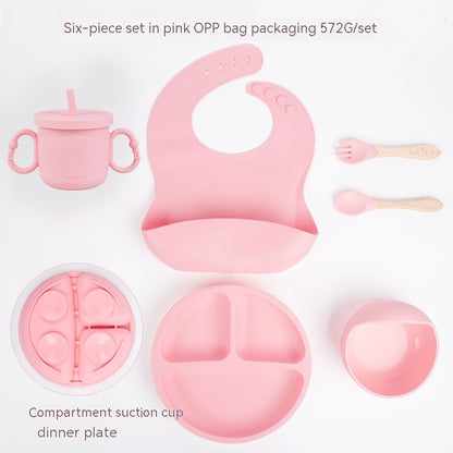 Spork Bib Cup Six-piece Tableware Suit