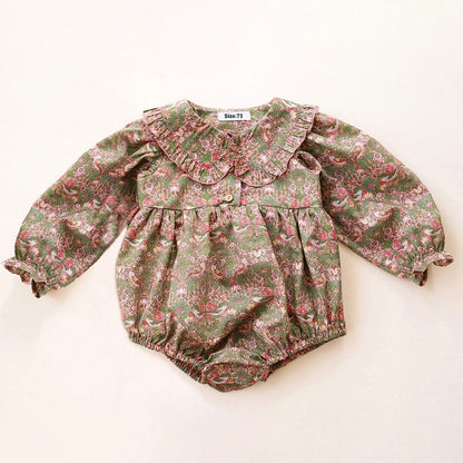 Linen Floral Baby Girl Jumpsuit