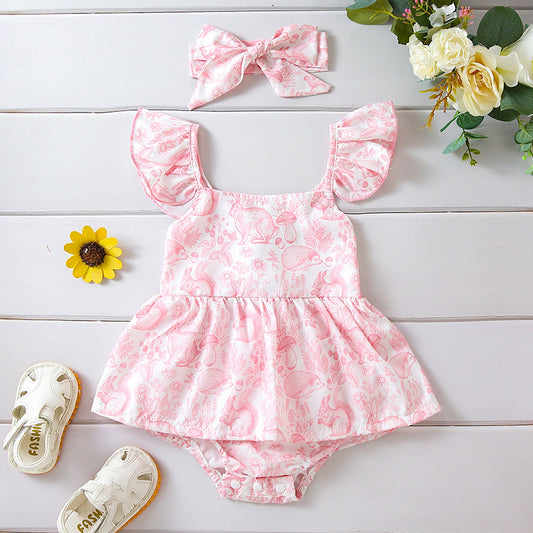 Girls Easter Cute Rabbit Dress