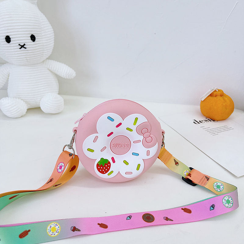 Silicone Children's Change Portable Crossbody Fruit Donut Shoulder Bag