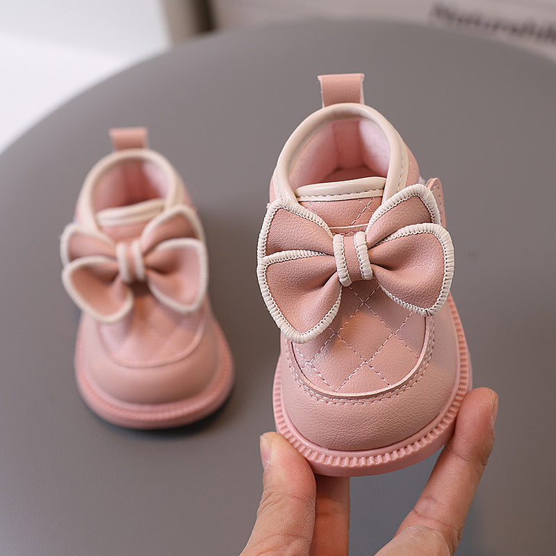 Girl Baby Simple Bow Cotton Shoes