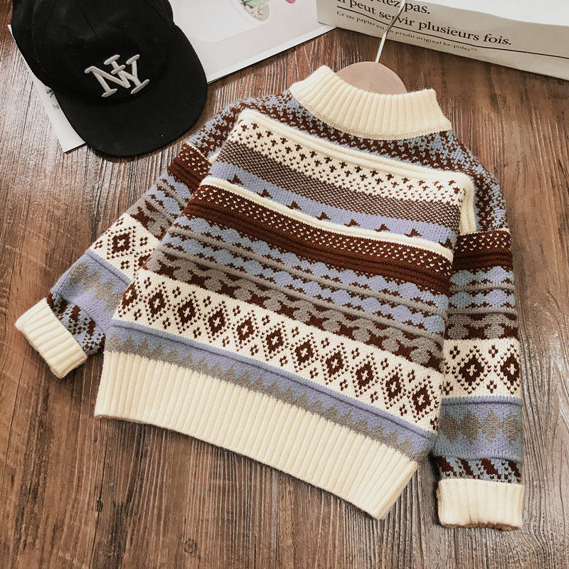 Boy Thickened Head Wool Shirt Baby Sweater