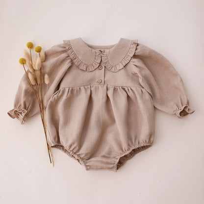 Linen Floral Baby Girl Jumpsuit