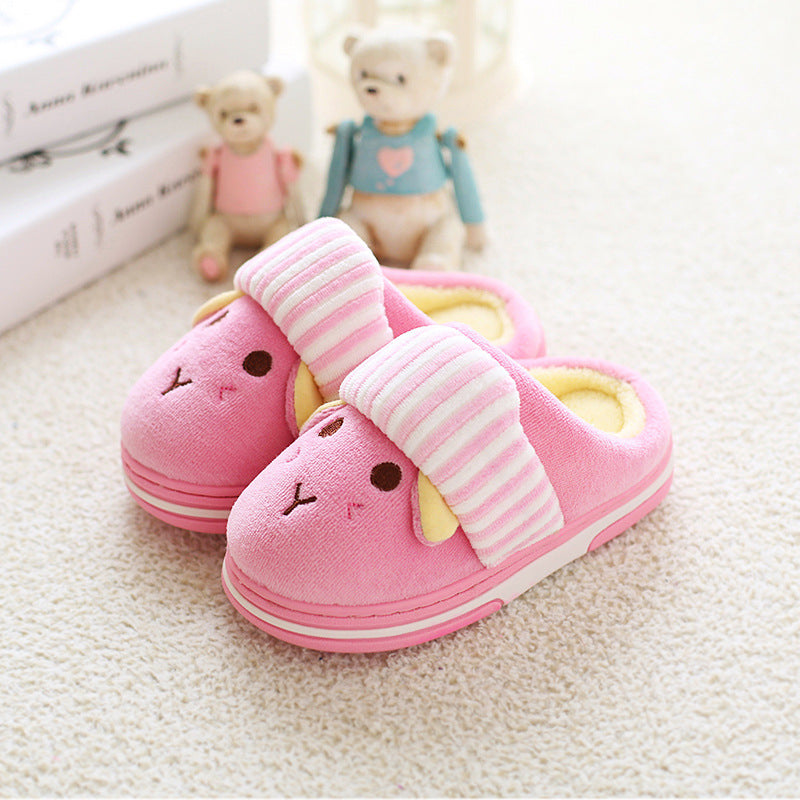 Children's Cotton Slippers Winter Girls Cute Babies Indoor Warmth Thick Bottom