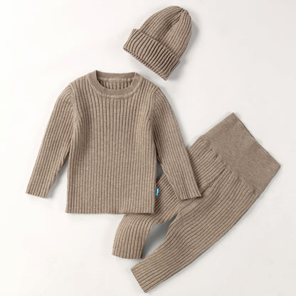 Baby Winter Sweater Set Knitted Bottoming Shirt To Keep Warm