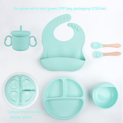 Spork Bib Cup Six-piece Tableware Suit