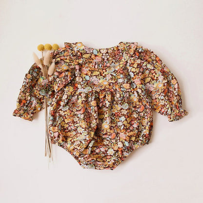 Linen Floral Baby Girl Jumpsuit