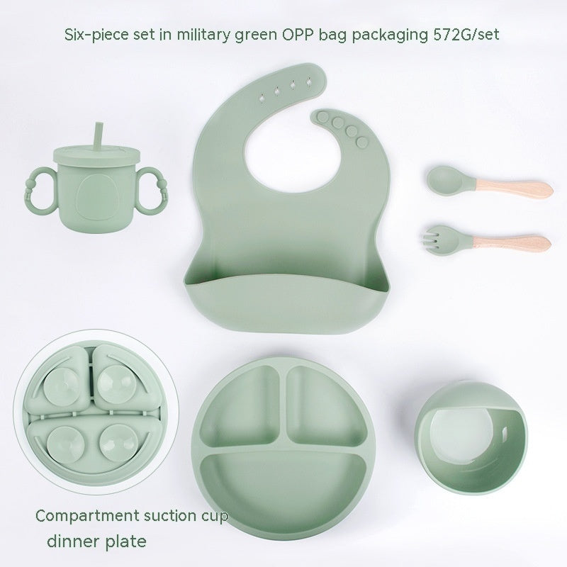 Spork Bib Cup Six-piece Tableware Suit