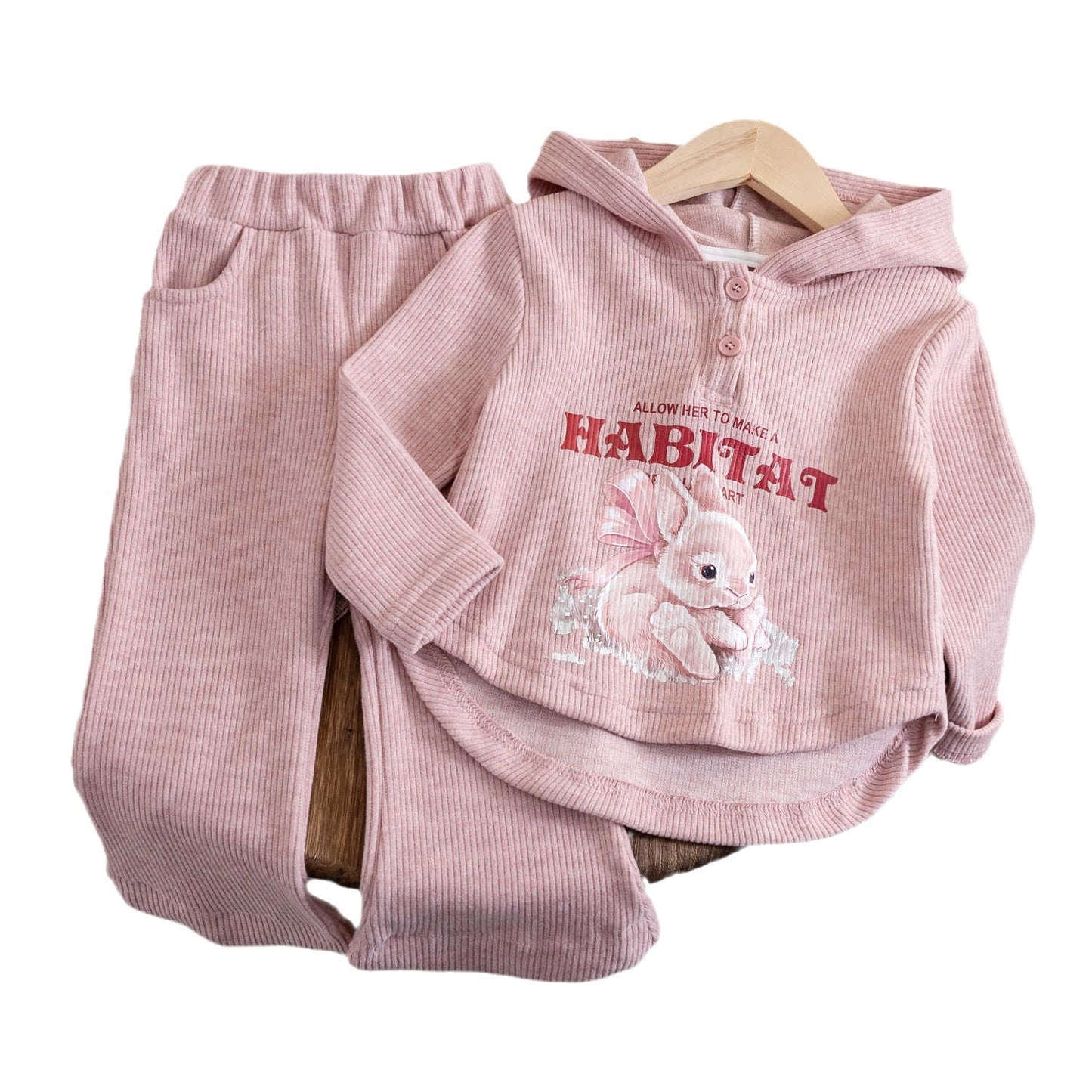 Children's Western Style Hooded Sweater Rabbit Suit