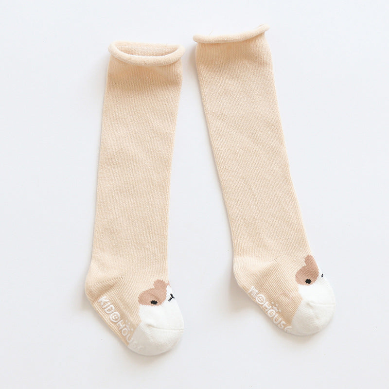 Cute Cotton Knee High Stocking Anti-Slip Long Leg Warmer Unisex Kids Stockings