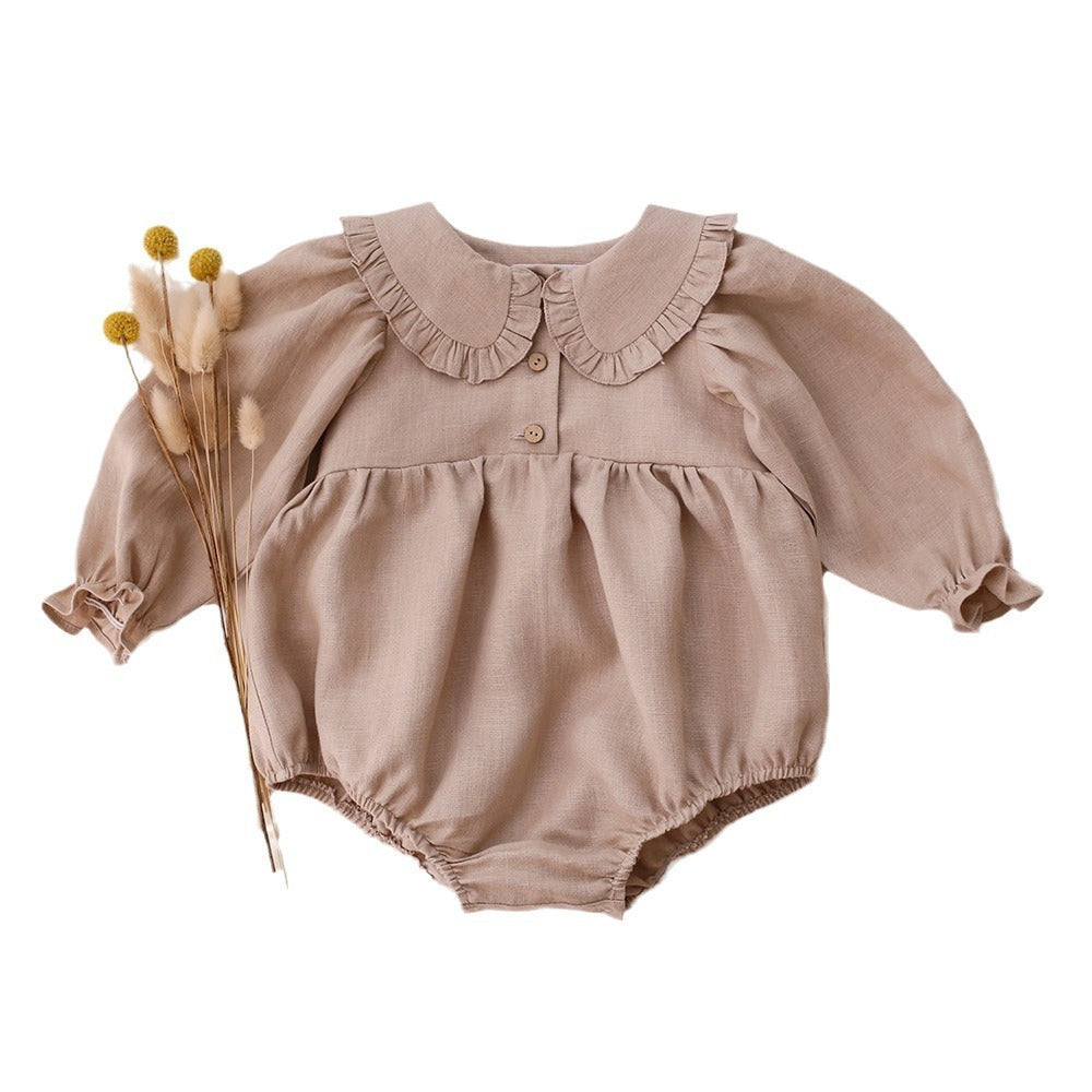 Linen Floral Baby Girl Jumpsuit