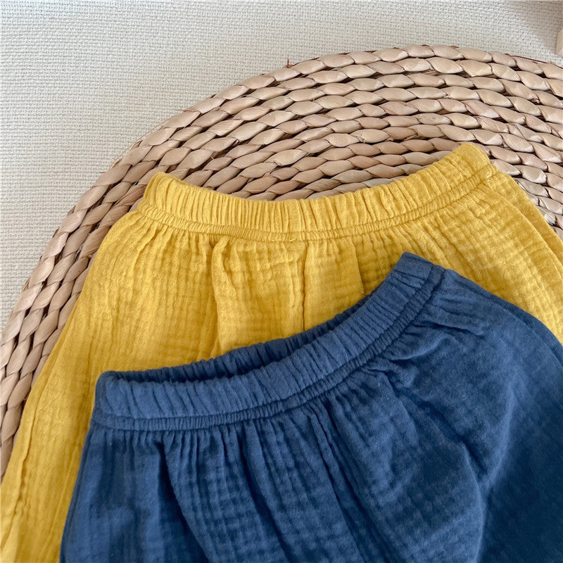 Cotton Yarn Short-sleeved T-shirt Shorts boys And Girls Baby Suits