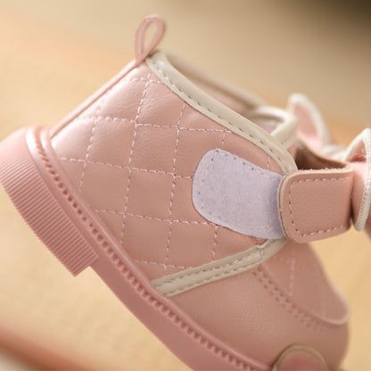 Girl Baby Simple Bow Cotton Shoes