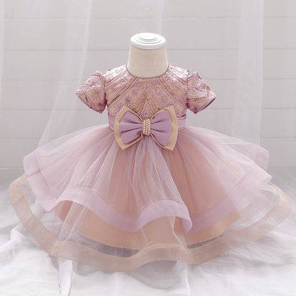 Baby Full Moon Princess Dress, Soft and comfortable (65% polyester, 35% cotton)