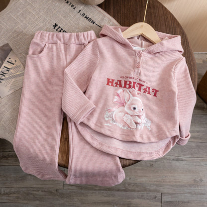 Children's Western Style Hooded Sweater Rabbit Suit