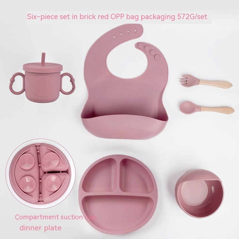 Spork Bib Cup Six-piece Tableware Suit