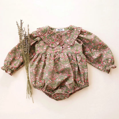 Linen Floral Baby Girl Jumpsuit